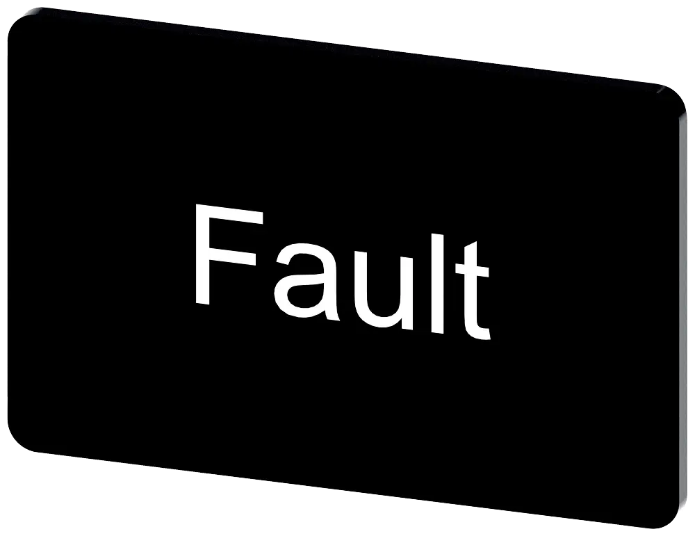 Produktfoto 1 von Bezeichnungsschild 17,5x27mm, Schild schwarz, Beschriftung: Fault