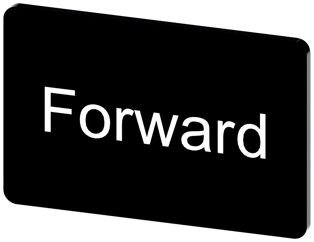 Produktfoto 1 von Bezeichnungsschild 17,5x27mm, Schild schwarz, Beschriftung: Forward