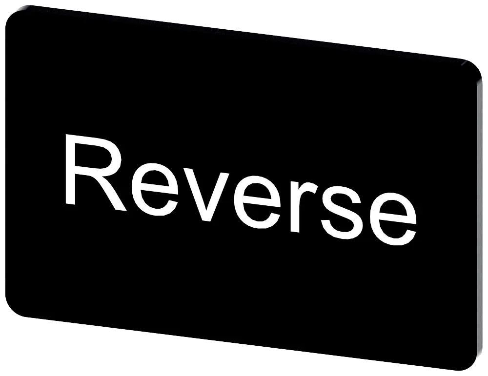Produktfoto 1 von Bezeichnungsschild 17,5x27mm, Schild schwarz, Beschriftung: Reverse