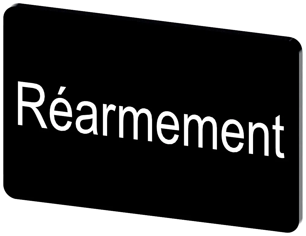 Produktfoto 1 von Bezeichnungsschild 17,5x27mm, Schild schwarz, Beschriftung: REARMEMENT
