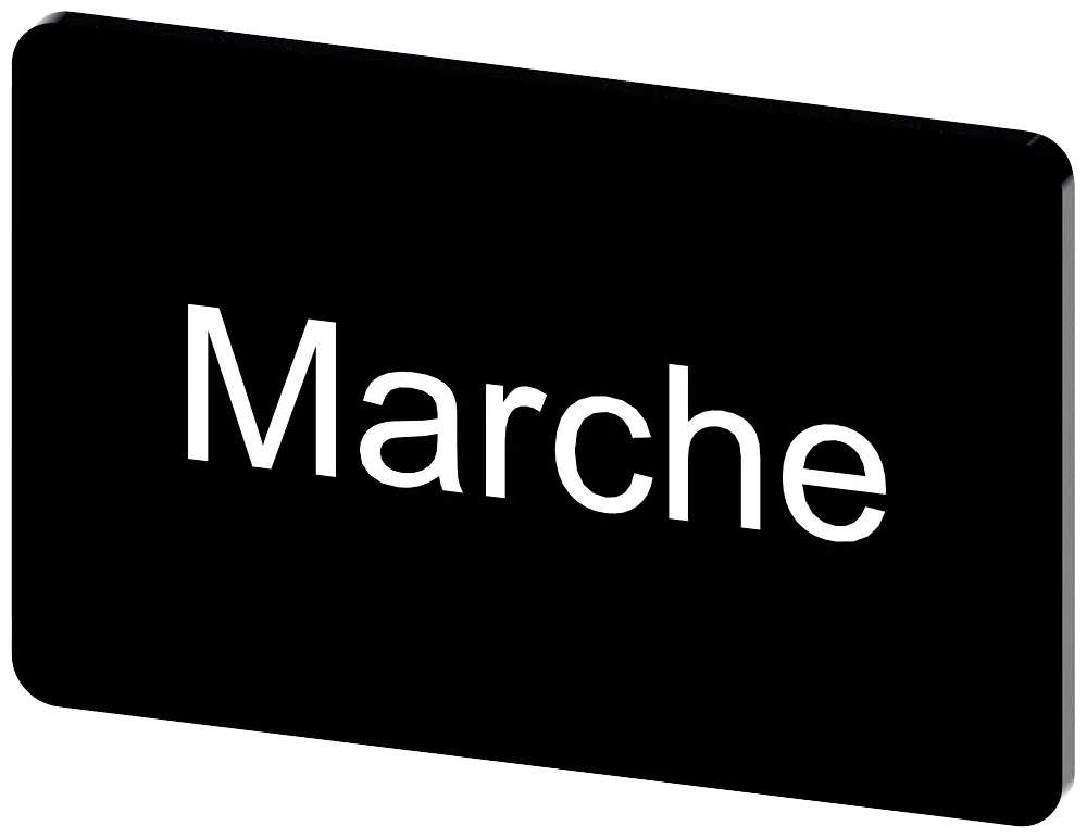 Produktfoto 1 von Bezeichnungsschild 17,5x27mm, Schild schwarz, Beschriftung: Marche