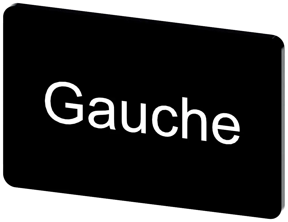 Produktfoto 1 von Bezeichnungsschild 17,5x27mm, Schild schwarz, Beschriftung: GAUCHE