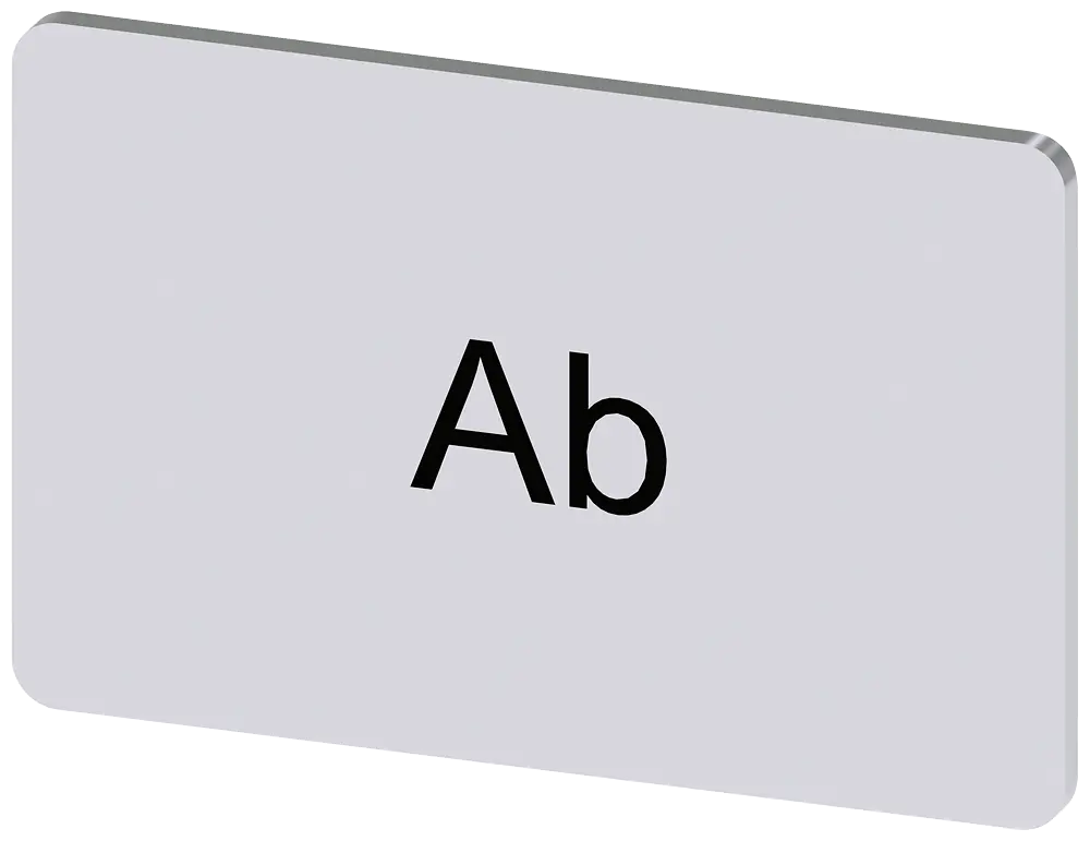 Produktfoto 1 von Bezeichnungsschild 17,5x27mm, Schild silber, Beschriftung: Ab