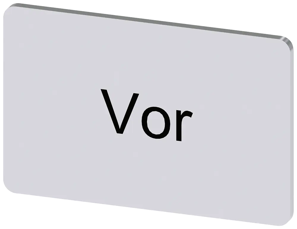 Produktfoto 1 von Bezeichnungsschild 17,5x27mm, Schild silber, Beschriftung: Vor
