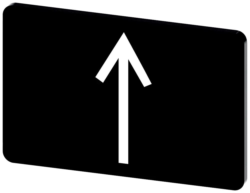 Produktfoto 1 von Bezeichnungsschild 17,5x27mm, Schild schwarz, Symbol: Pfeilrichtung nach oben