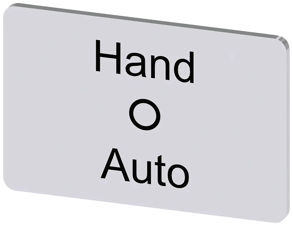 Bezeichnungsschild 17,5x27mm, Schild silber, Beschriftung: Hand O Auto