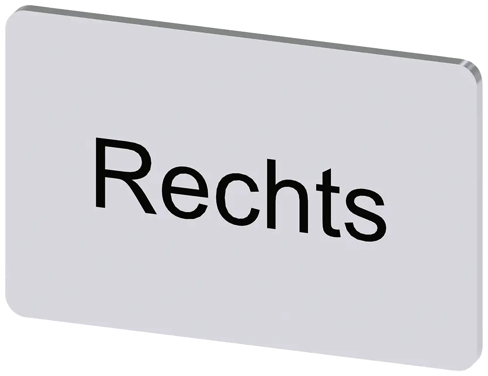 Produktfoto 1 von Bezeichnungsschild 17,5x27mm, Schild silber, Beschriftung: Rechts