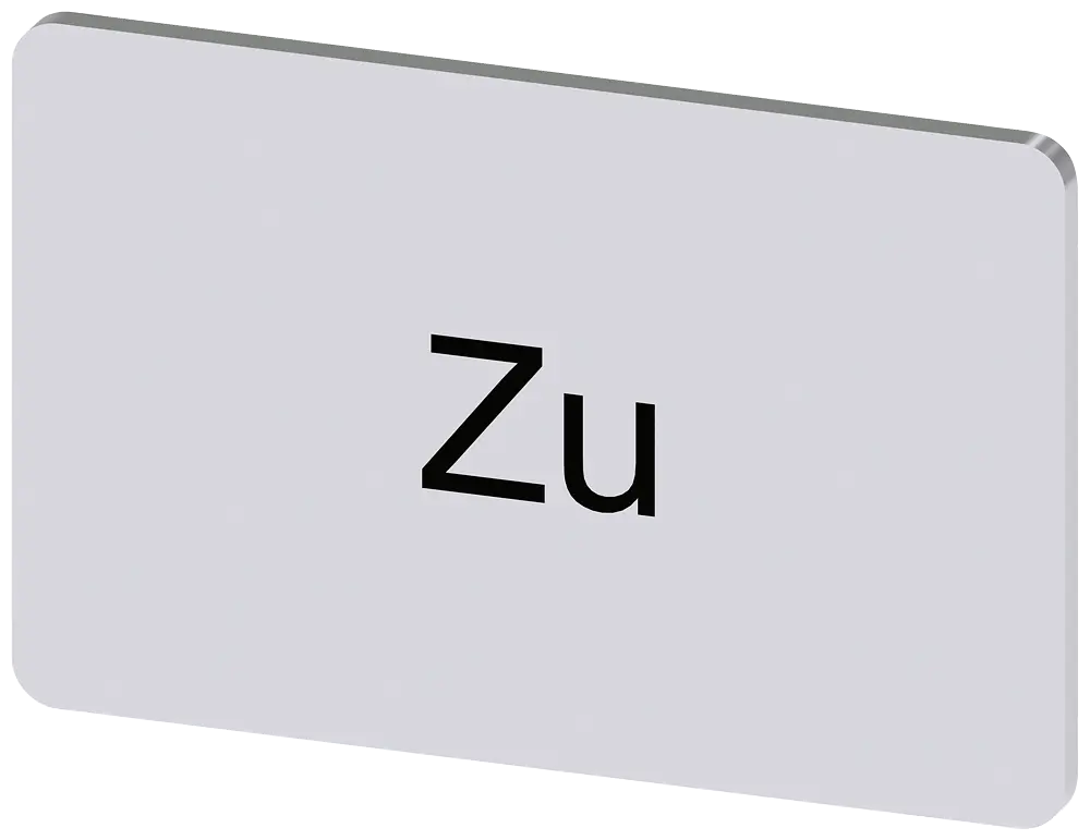 Produktfoto 1 von Bezeichnungsschild 17,5x27mm, Schild silber, Beschriftung: Zu