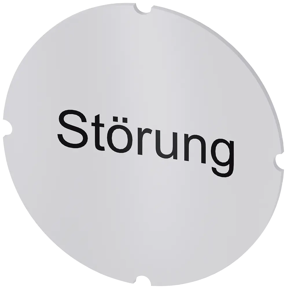 Produktfoto 1 von Einlegeschild für Leuchtdrucktaster, rund, milchig, Beschriftung: Störung