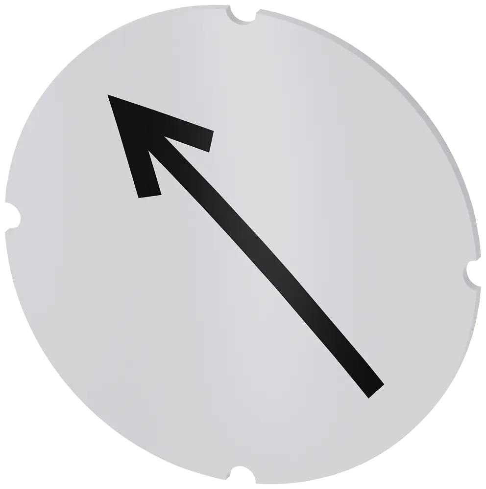 Produktfoto 1 von Einlegeschild für Leuchtdrucktaster, rund, milchig, Symbol: Pfeilrichtung