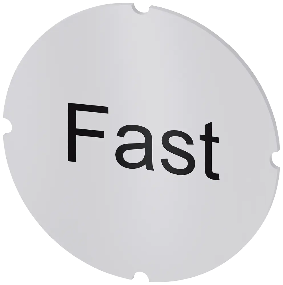 Produktfoto 1 von Einlegeschild für Leuchtdrucktaster, rund, milchig, Beschriftung: Fast