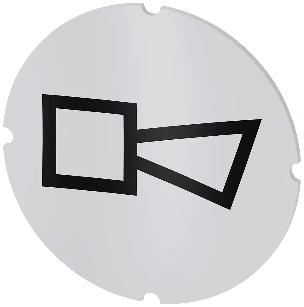 Produktfoto 1 von Einlegeschild für Leuchtdrucktaster, rund, milchig, Symbol: Hupe
