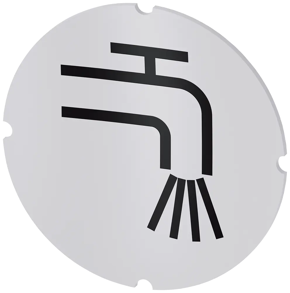 Produktfoto 1 von Einlegeschild für Leuchtdrucktaster, rund, milchig, Symbol: Wasserzulauf