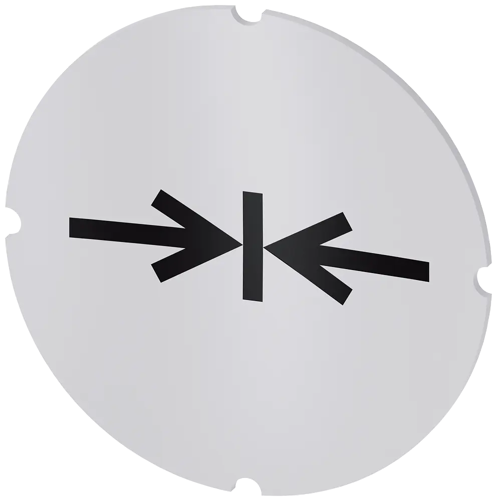 Einlegeschild für Leuchtdrucktaster, rund, milchig, Symbol: Spannen