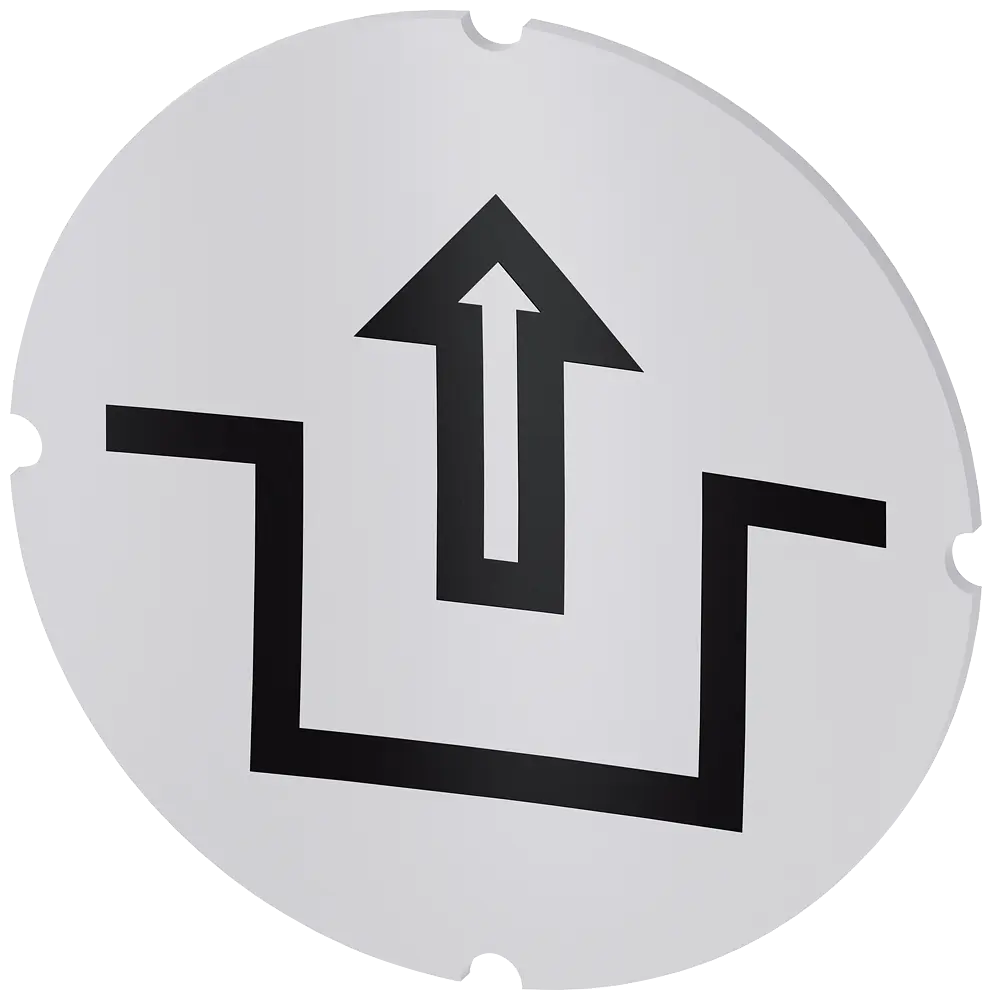 Produktfoto 1 von Einlegeschild für Leuchtdrucktaster, rund, milchig, Symbol: Entriegeln