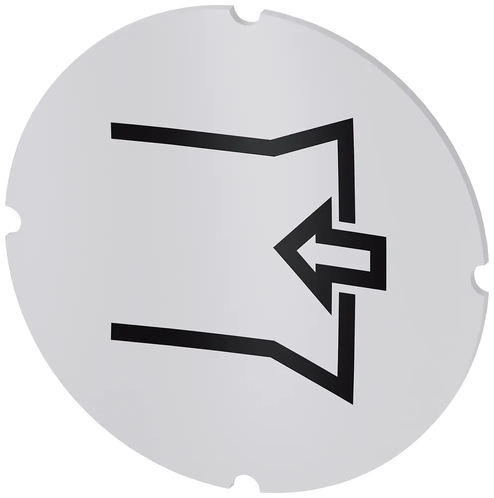 Produktfoto 1 von Einlegeschild für Leuchtdrucktaster, rund, milchig, Symbol: Saugen