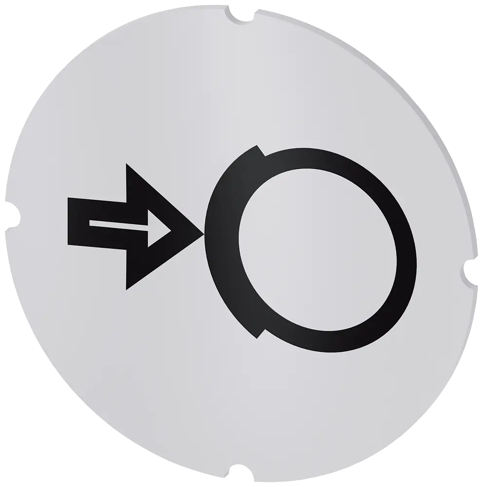 Einlegeschild für Leuchtdrucktaster, rund, milchig, Symbol: Bremsen