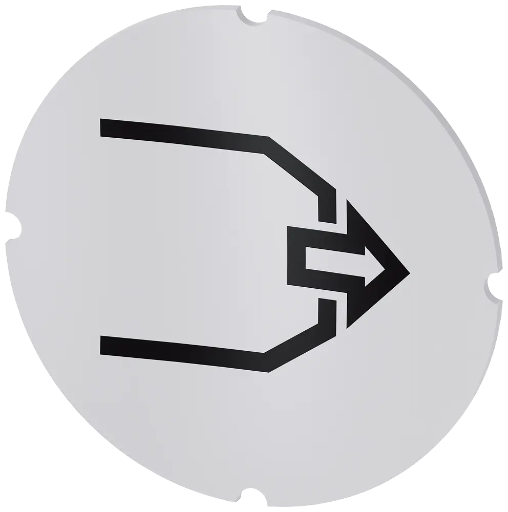 Produktfoto 1 von Einlegeschild für Leuchtdrucktaster, rund, milchig, Symbol: Blasen