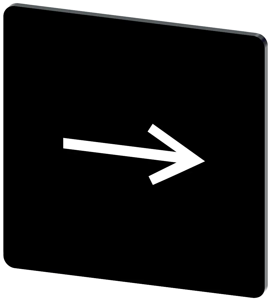 Produktfoto 1 von Bezeichnungsschild 27x27mm, Schild schwarz, Symbol: Pfeilrichtung nach rechts