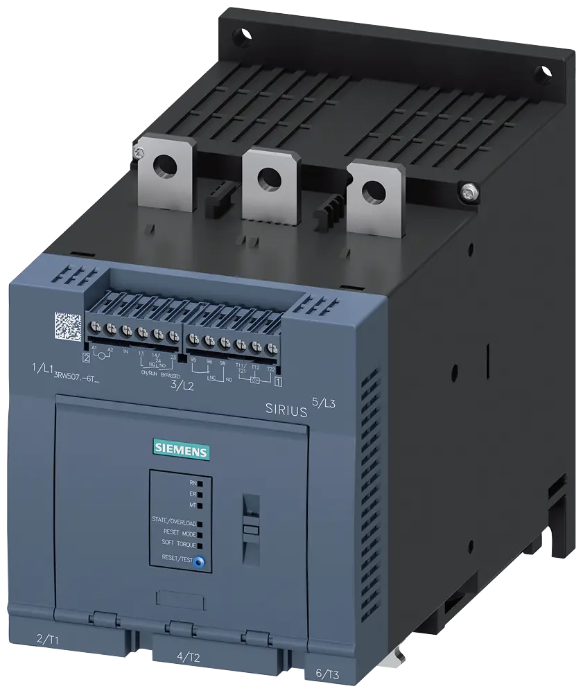 Produktfoto 1 von Siemens SIRIUS Sanftstarter 200-480 V 210 A, AC 110-250 V Schraubklemmen Thermistoreingang