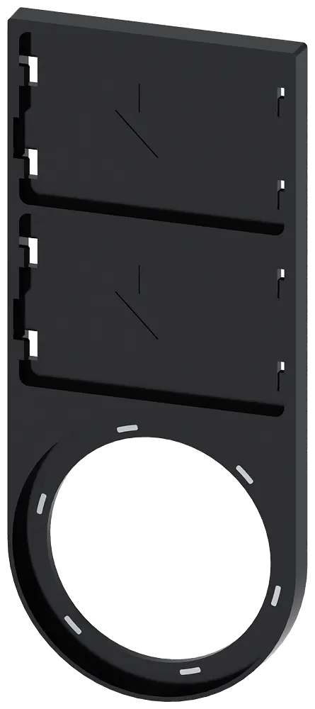 Schildträger, flach, schwarz, für 2 Bez.schilder 17,5x27mm, zum Schnappen