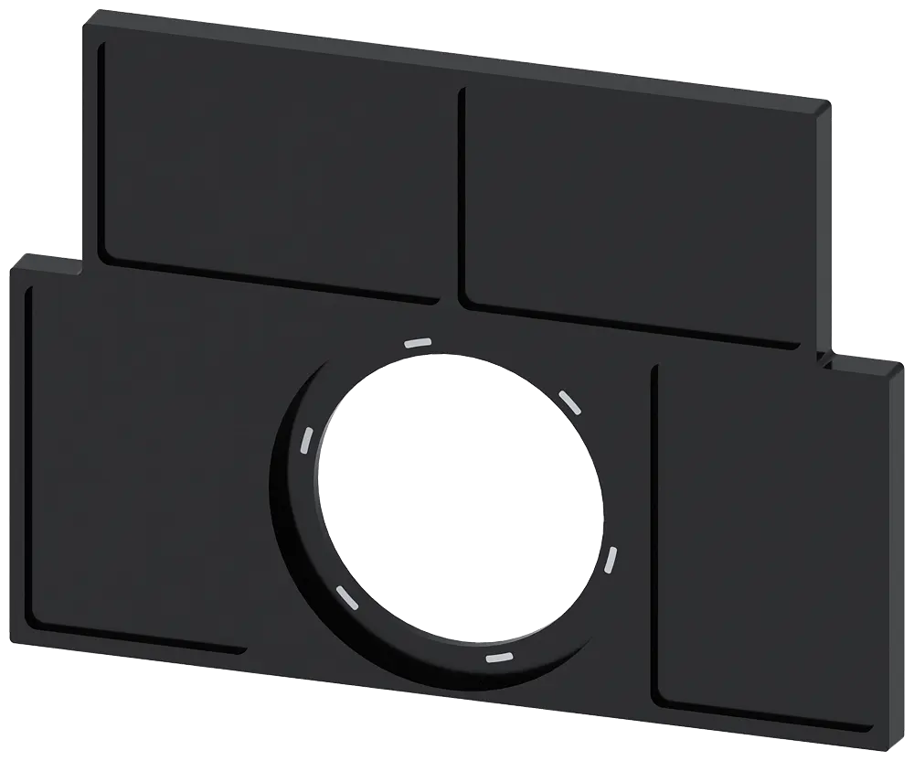 Produktfoto 1 von Schildträger, flach, schwarz, für 4 Bezeichnungsschilder 17,5x27mm, zum Kleben