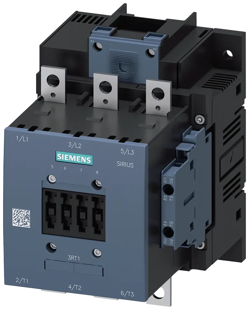 Produktfoto 1 von Siemens Schütz,AC-3e,185A/90kW/400V,3-polig,AC/DC110-127V,2S+2Ö,Anschlussschiene/Schraubanschluss