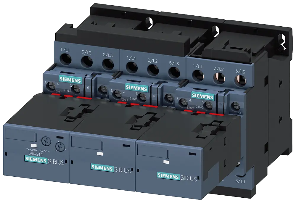 Produktfoto 1 von Siemens Stern-Dreieck-Kombination AC3, 15/18,5kW/400V AC230V, 50/60Hz, 3pol. S0