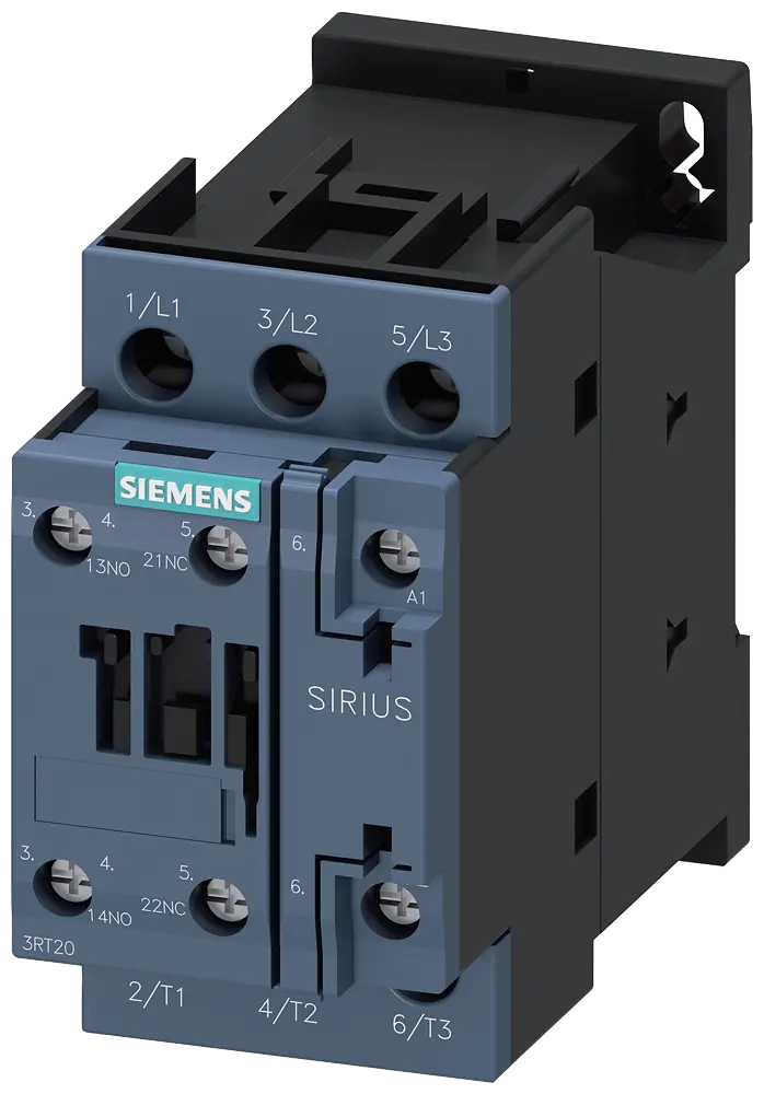 Produktfoto 1 von Siemens Schütz, AC-3e, 38 A/18,5 kW/400V, 3-polig, AC 24V, 50/60Hz,1S+1Ö,Schraubanschluss