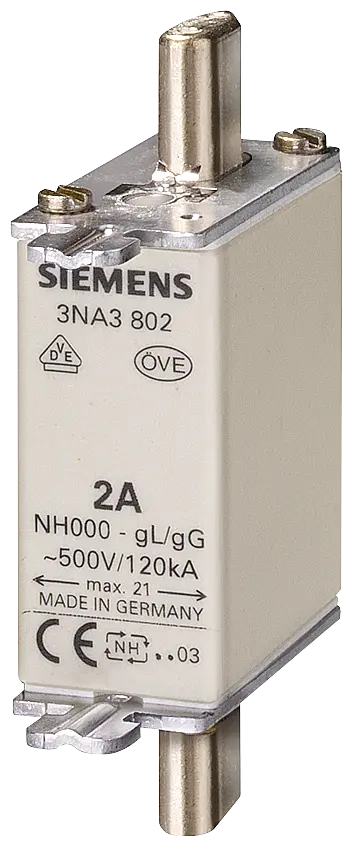 Produktfoto 1 von Siemens NH-Sicherungseinsatz, NH000, In: 125 A, gG, Un AC: 400 V, Un DC: 250 V