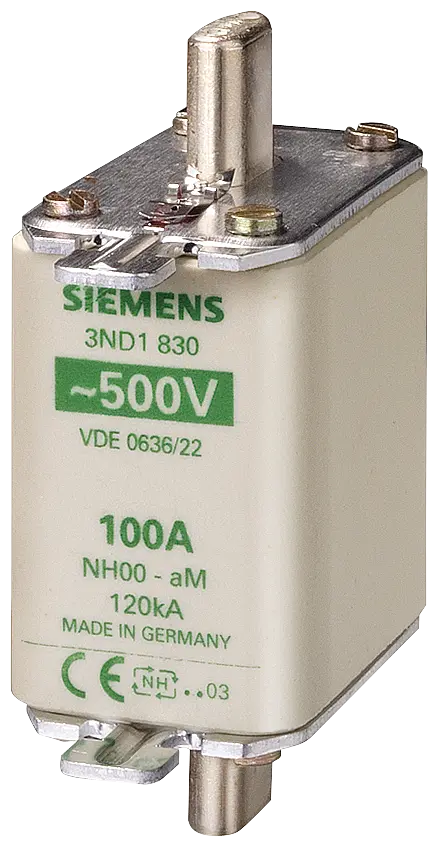 Produktfoto 1 von Siemens NH-Sicherungseinsatz, NH00, In: 125 A, aM, Un AC: 500 V, Stirnkennmelder