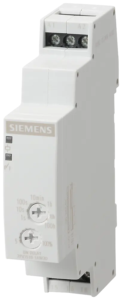Produktfoto 1 von Siemens Zeitrelais, elektronisch, ansprechverzögert, 1W, 7 Zeitbereiche, 0,05s-100h