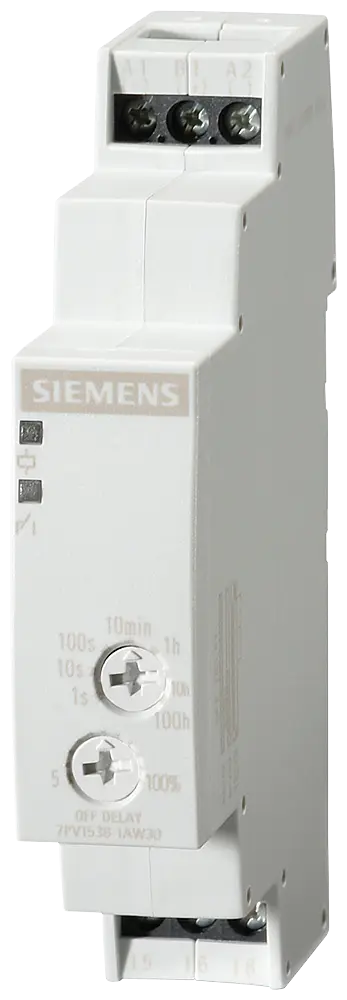 Produktfoto 1 von Siemens Zeitrelais, elektronisch, rückfallverzögert, 1 Wechsler, mit Hilfsspannung, 7
