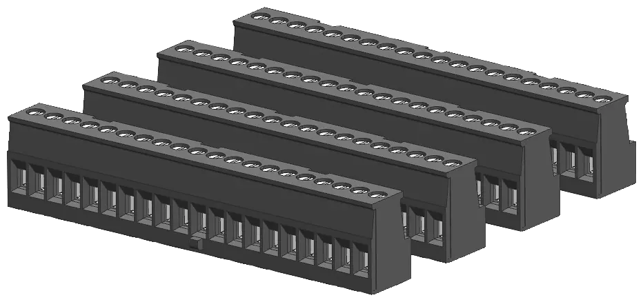 Produktfoto 1 von Siemens SIMATIC S7-1200 Klemmblock verzinnt 20 Pins, kodiert rechts, Schraube VPE 4